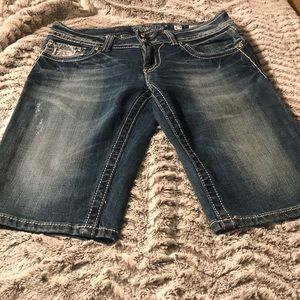 Miss Me Denim Bermuda Shorts